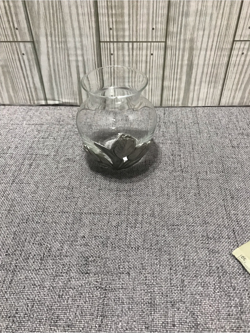 Vintage Seagull Pewter Glass Vase